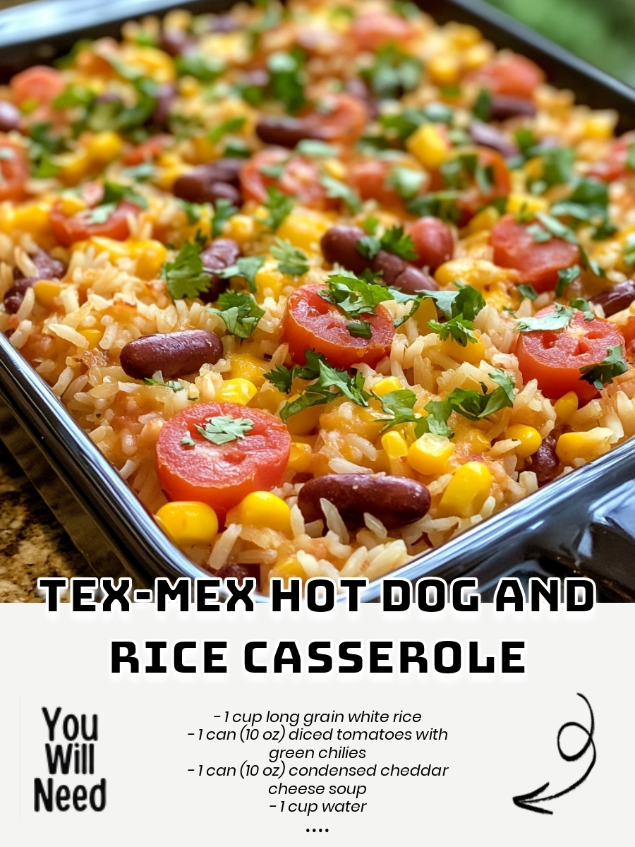 Tex-Mex Hot Dog and Rice Casserole