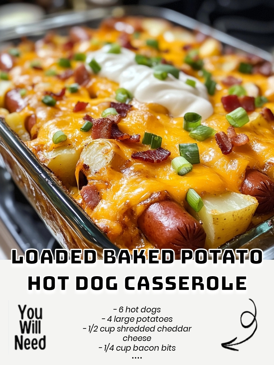 Loaded Baked Potato Hot Dog Casserole