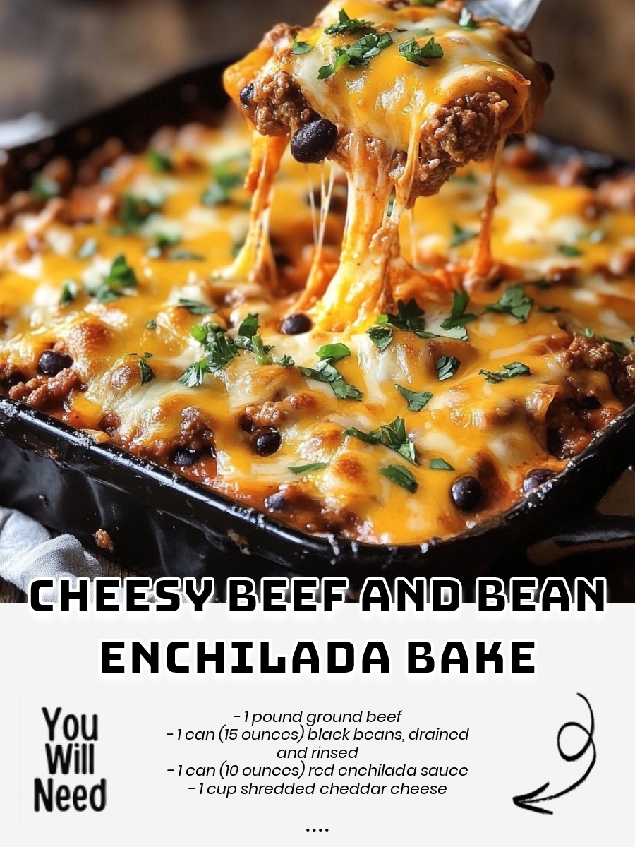 Cheesy Beef and Bean Enchilada Bake