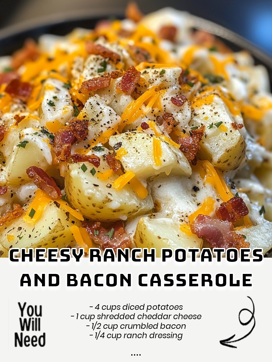 Cheesy Ranch Potatoes and Bacon Casserole