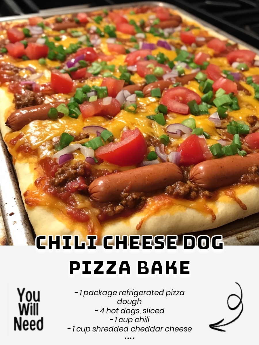 Chili Cheese Dog Pizza Bake