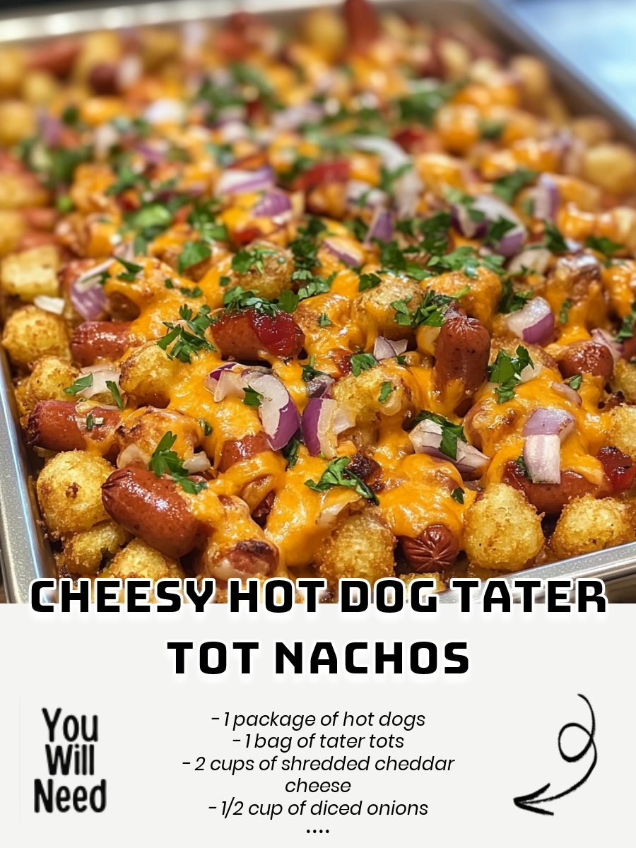 Cheesy Hot Dog Tater Tot Nachos