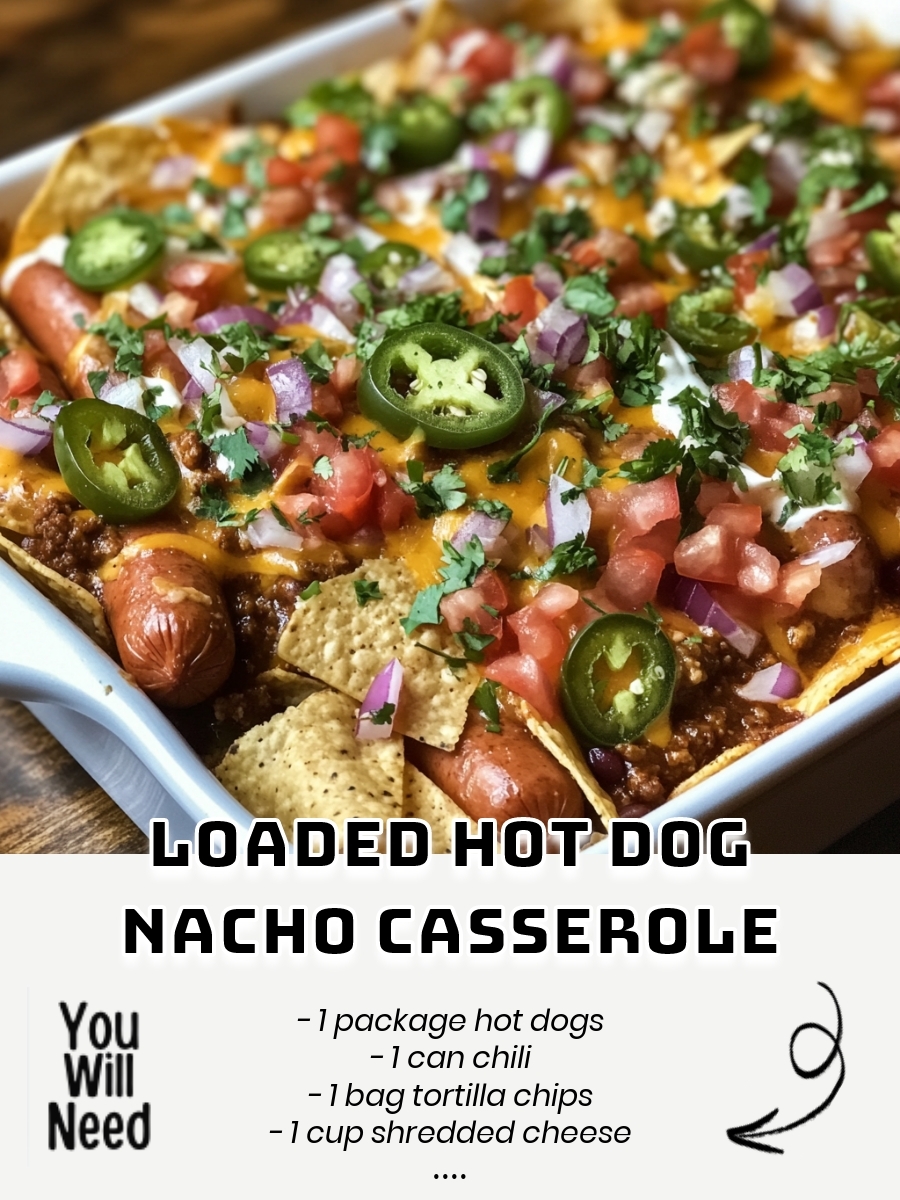 Loaded Hot Dog Nacho Casserole