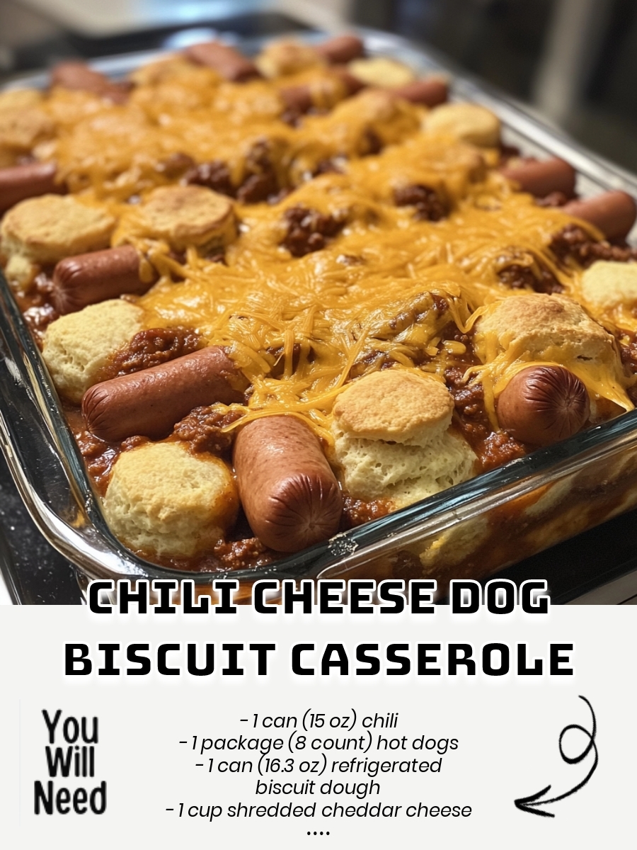 Chili Cheese Dog Biscuit Casserole