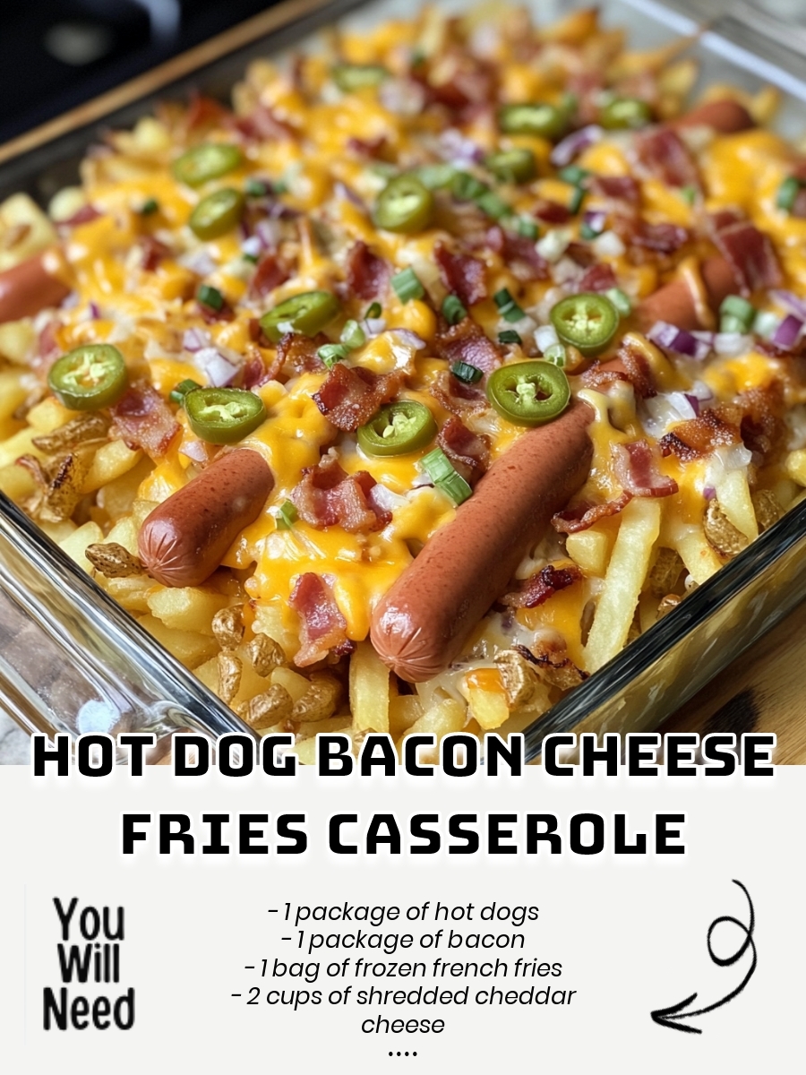 Hot Dog Bacon Cheese Fries Casserole