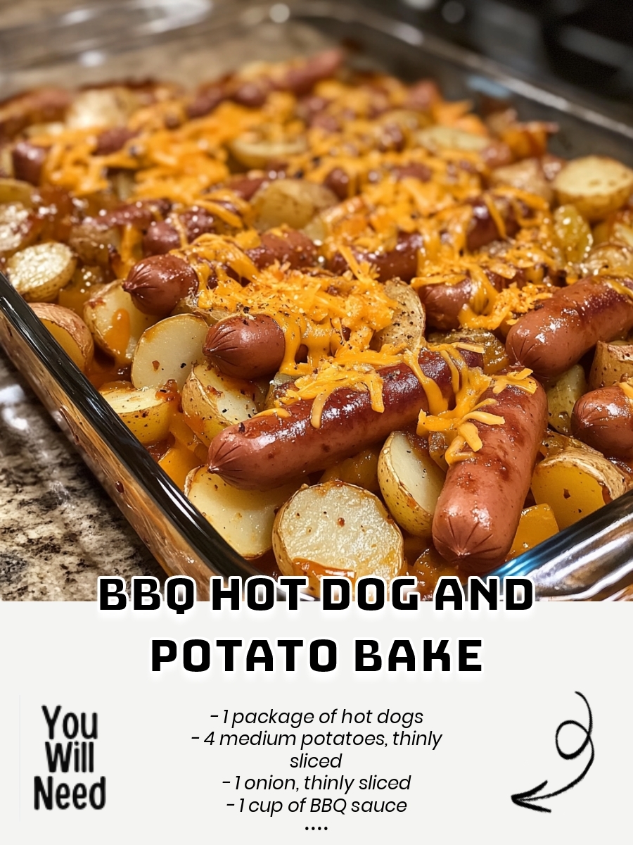 BBQ Hot Dog and Potato Bake