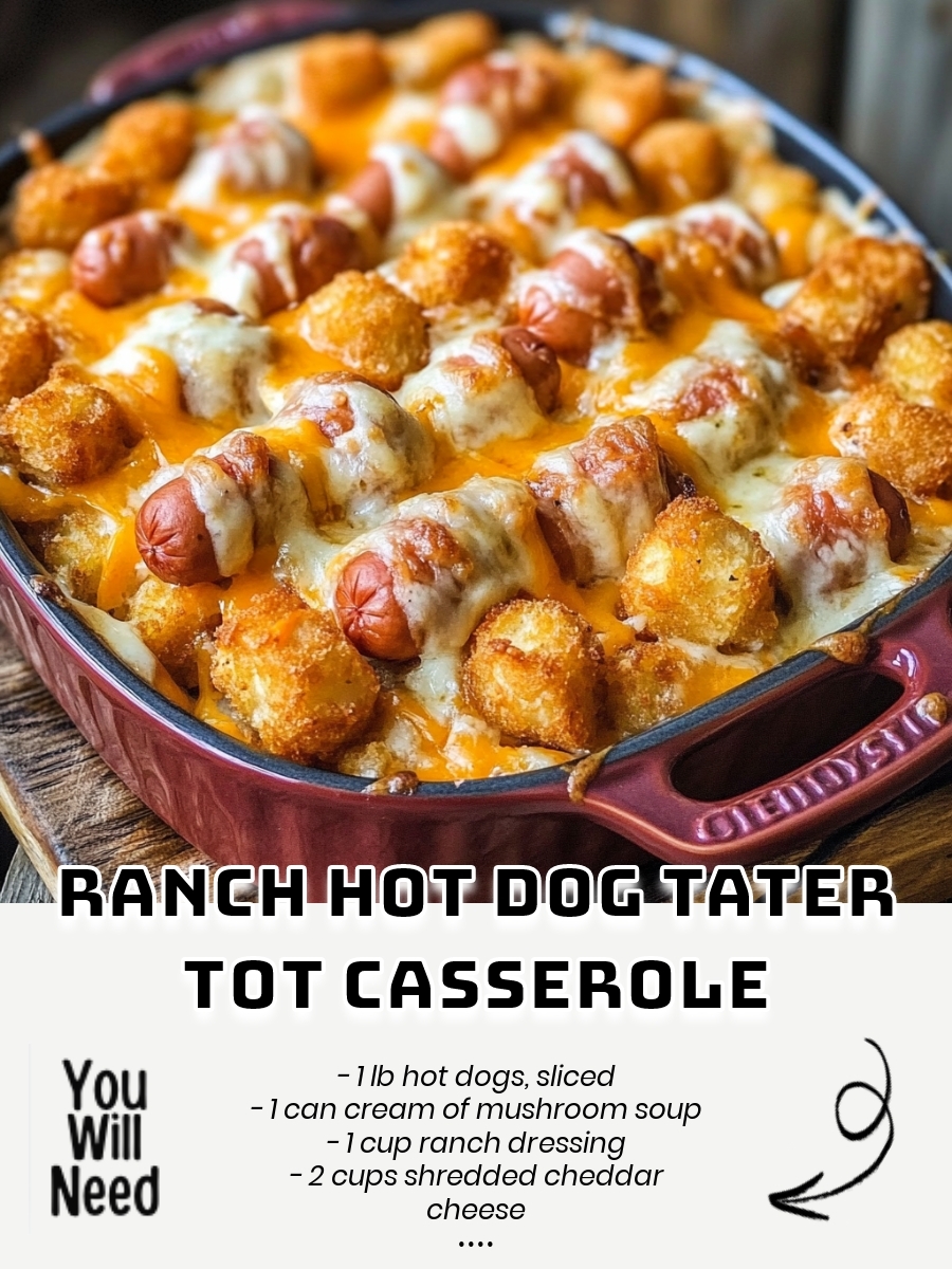 Ranch Hot Dog Tater Tot Casserole