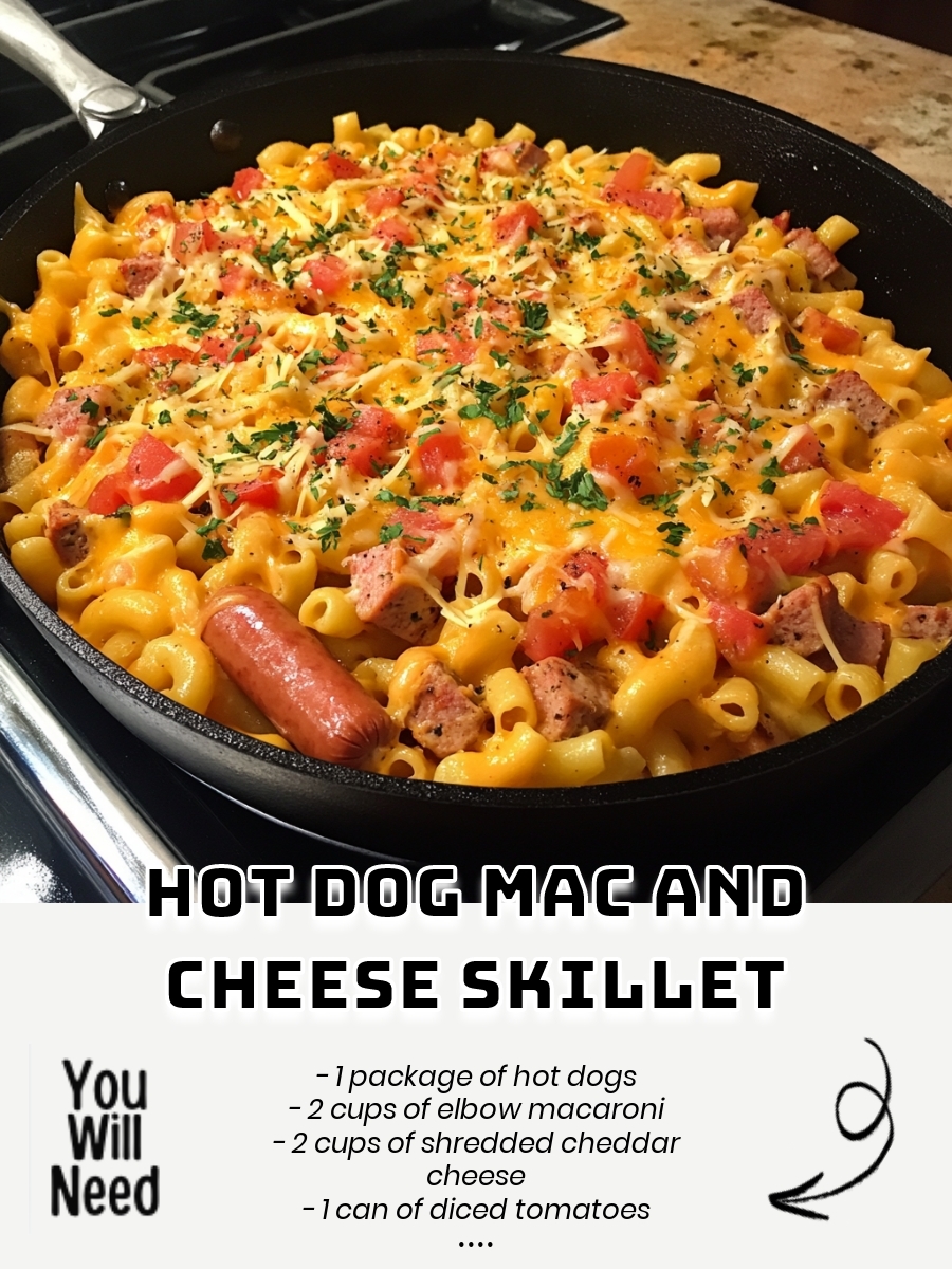 Hot Dog Mac and Cheese Skillet