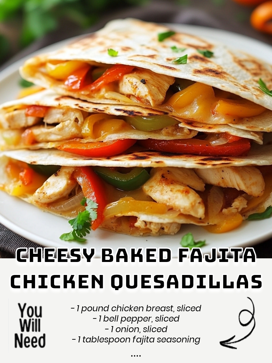 Cheesy Baked Fajita Chicken Quesadillas