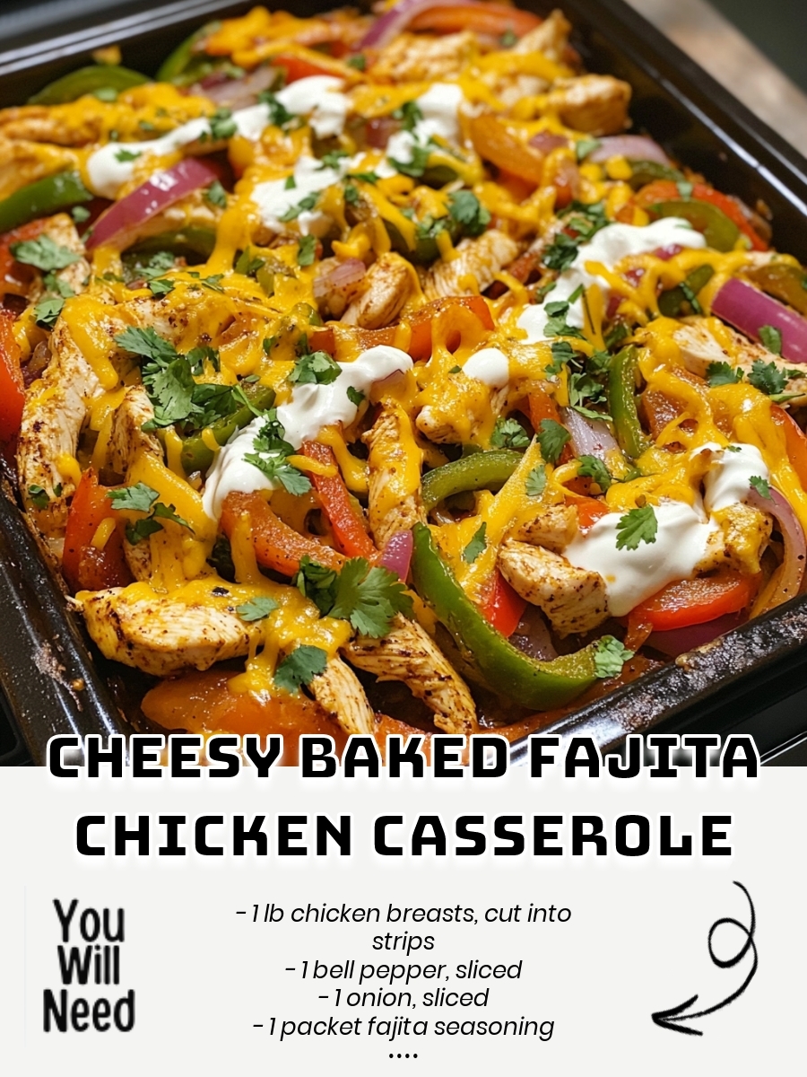 Cheesy Baked Fajita Chicken Casserole