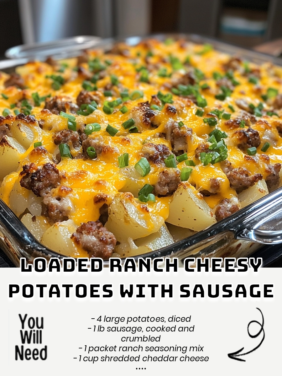 Loaded Ranch Cheesy Potatoes with Sausage