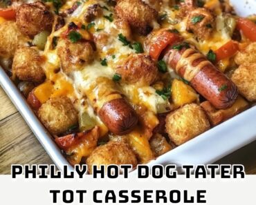 Philly Hot Dog Tater Tot Casserole