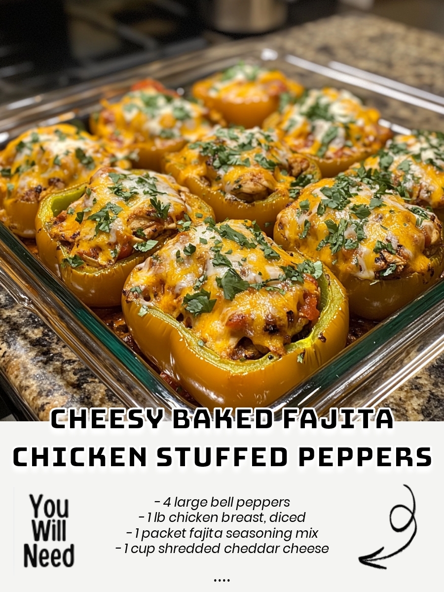 Cheesy Baked Fajita Chicken Stuffed Peppers