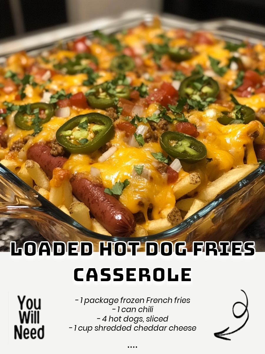 Loaded Hot Dog Fries Casserole