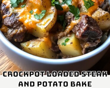 Crockpot Loaded Steak and Potato Bake