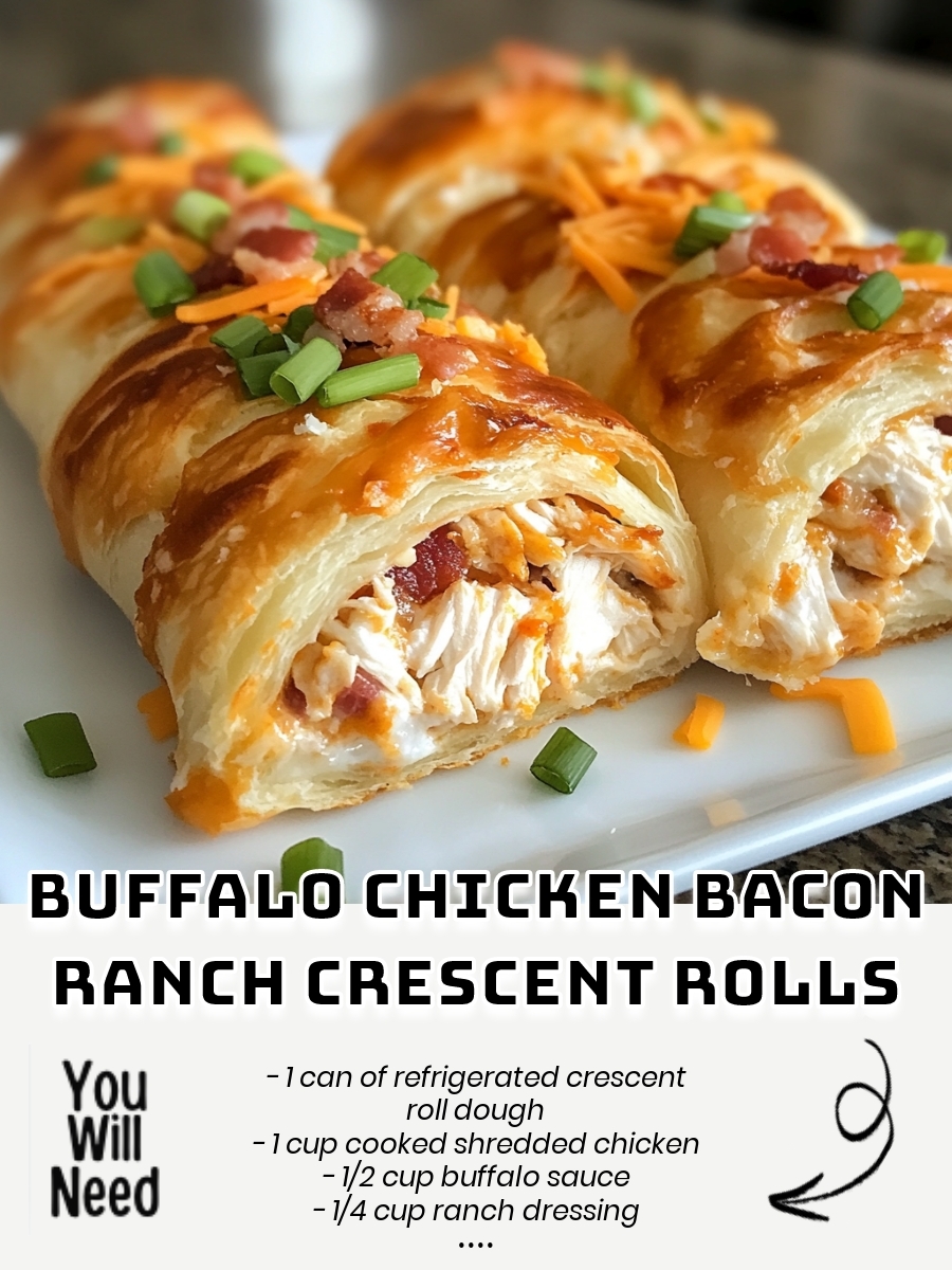 Buffalo Chicken Bacon Ranch Crescent Rolls