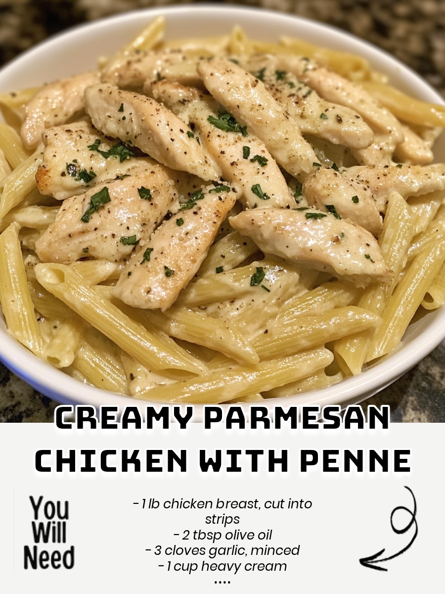 Creamy Parmesan Chicken with Penne