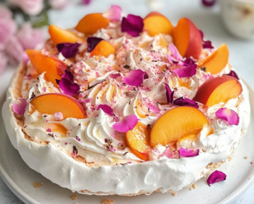 Peach and Rose Pavlova Valentine’s Day