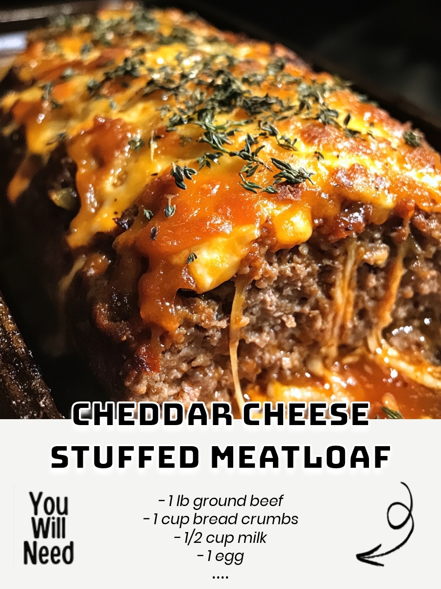 Cheddar Cheese Stuffed Meatloaf