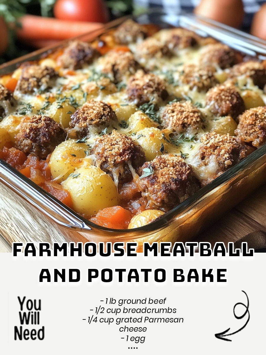 Farmhouse Meatball and Potato Bake