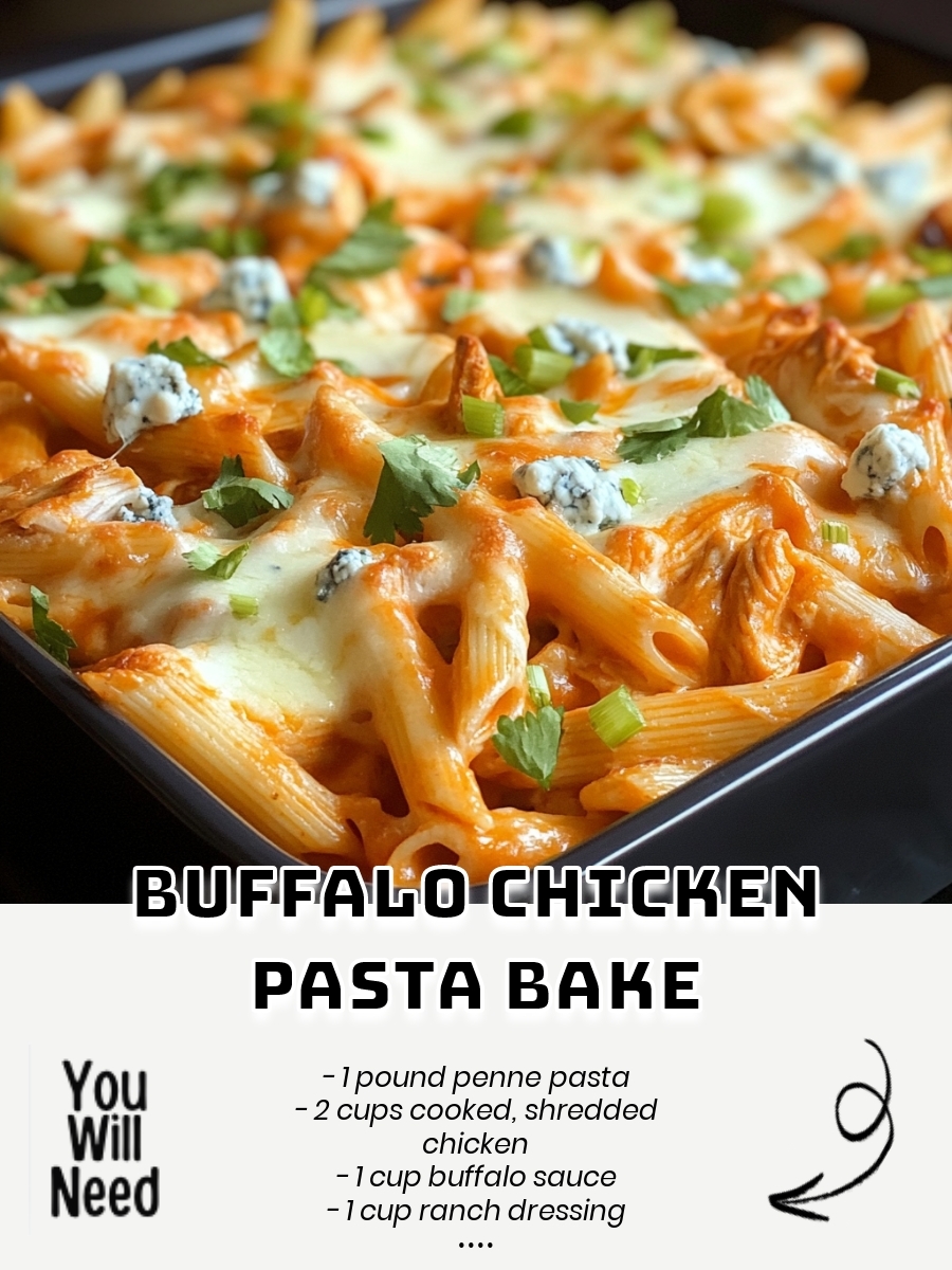 Buffalo Chicken Pasta Bake