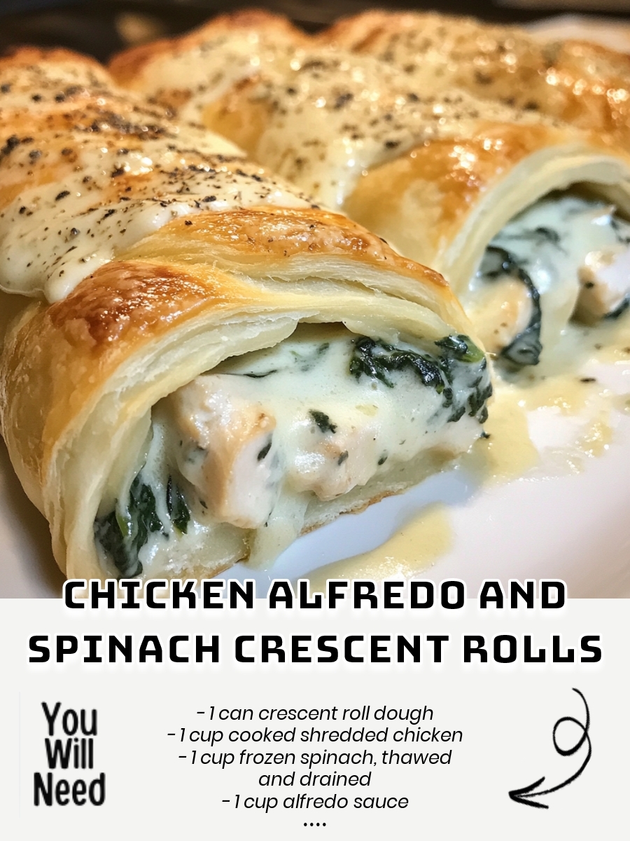 Chicken Alfredo and Spinach Crescent Rolls