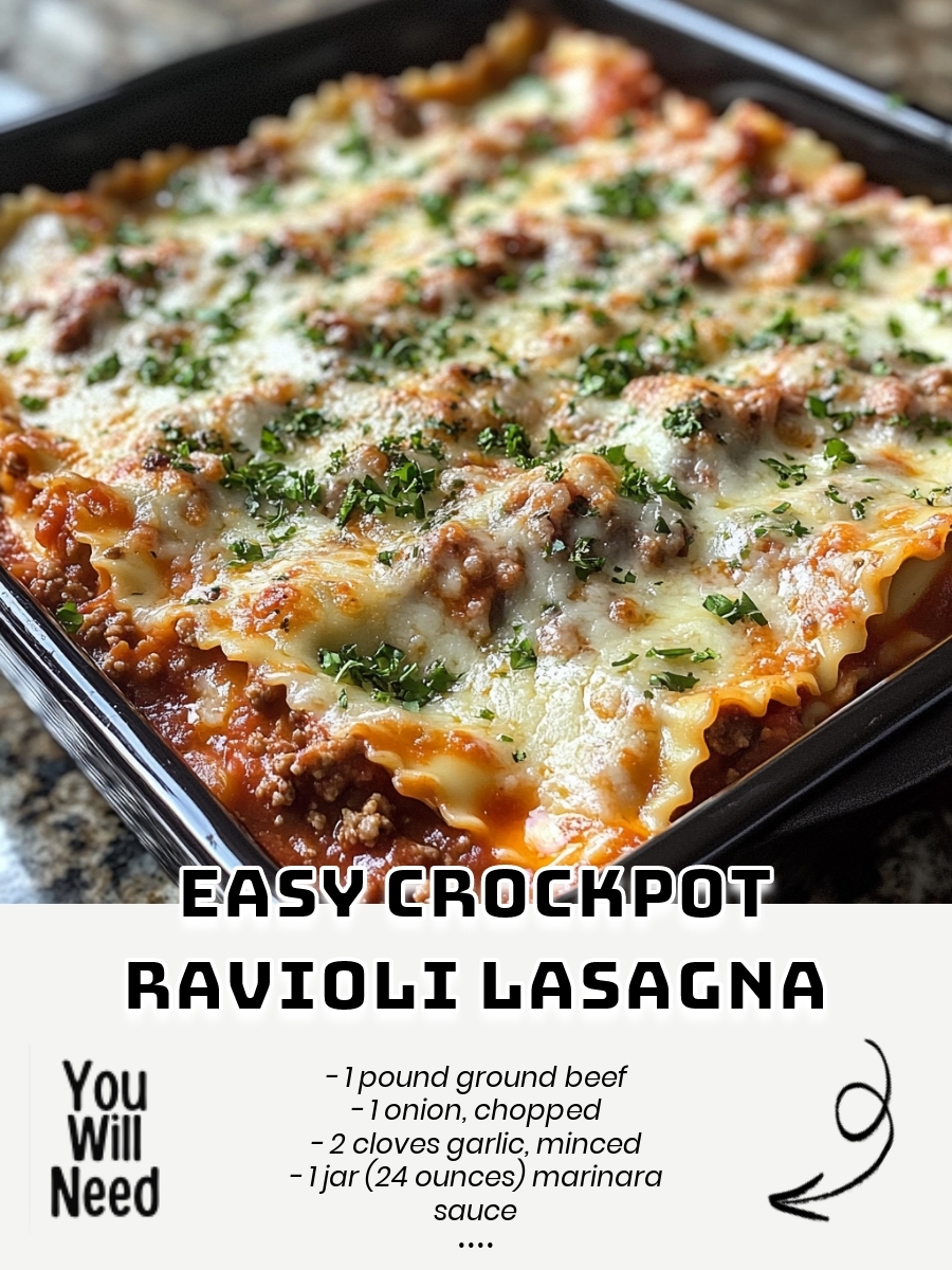 Easy Crockpot Ravioli Lasagna