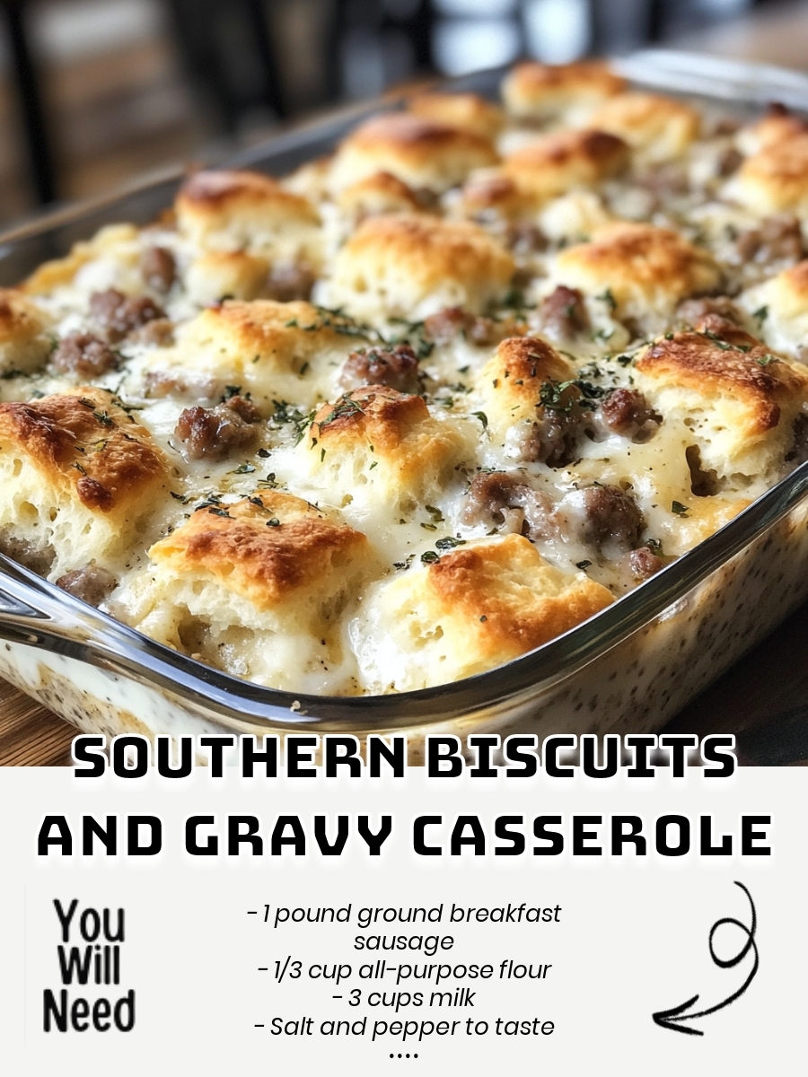 Southern Biscuits and Gravy Casserole