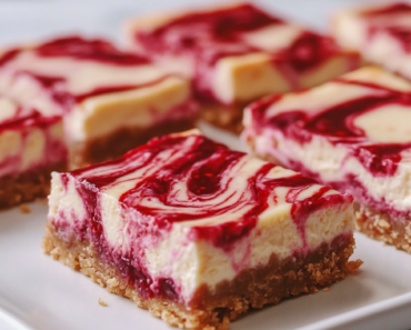 Raspberry Swirl Cheesecake Bars Valentine’s Day