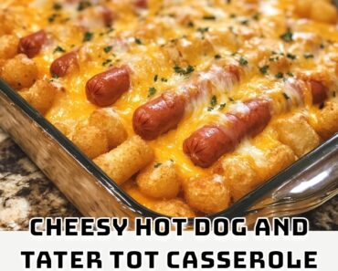 Cheesy Hot Dog and Tater Tot Casserole