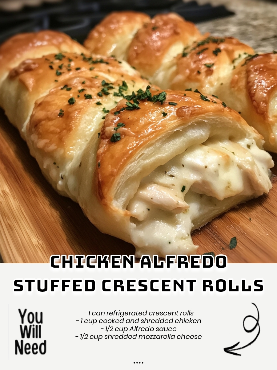 Chicken Alfredo Stuffed Crescent Rolls