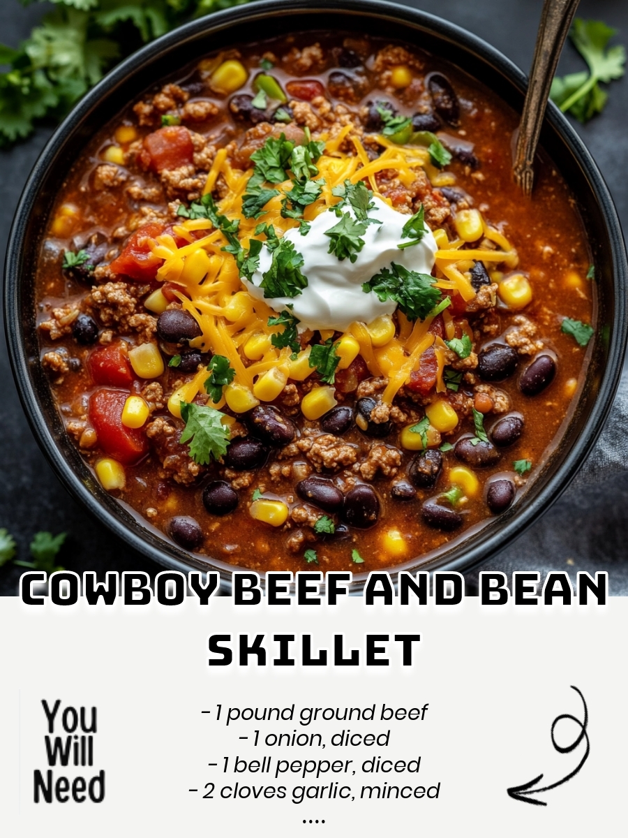 Cowboy Beef and Bean Skillet