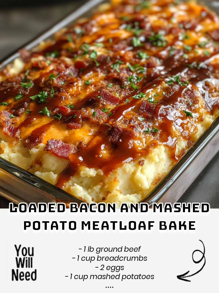 Loaded Bacon and Mashed Potato Meatloaf Bake