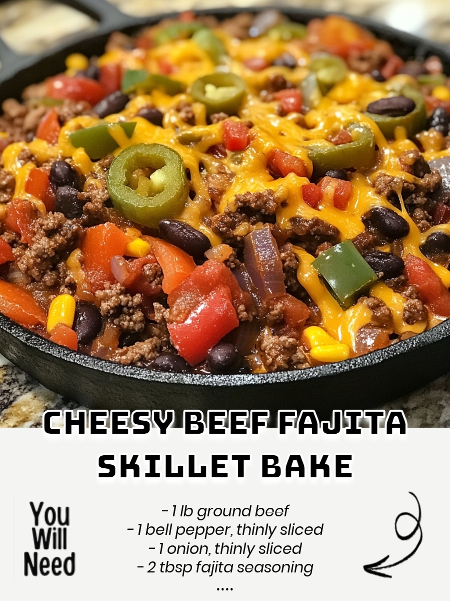 Cheesy Beef Fajita Skillet Bake