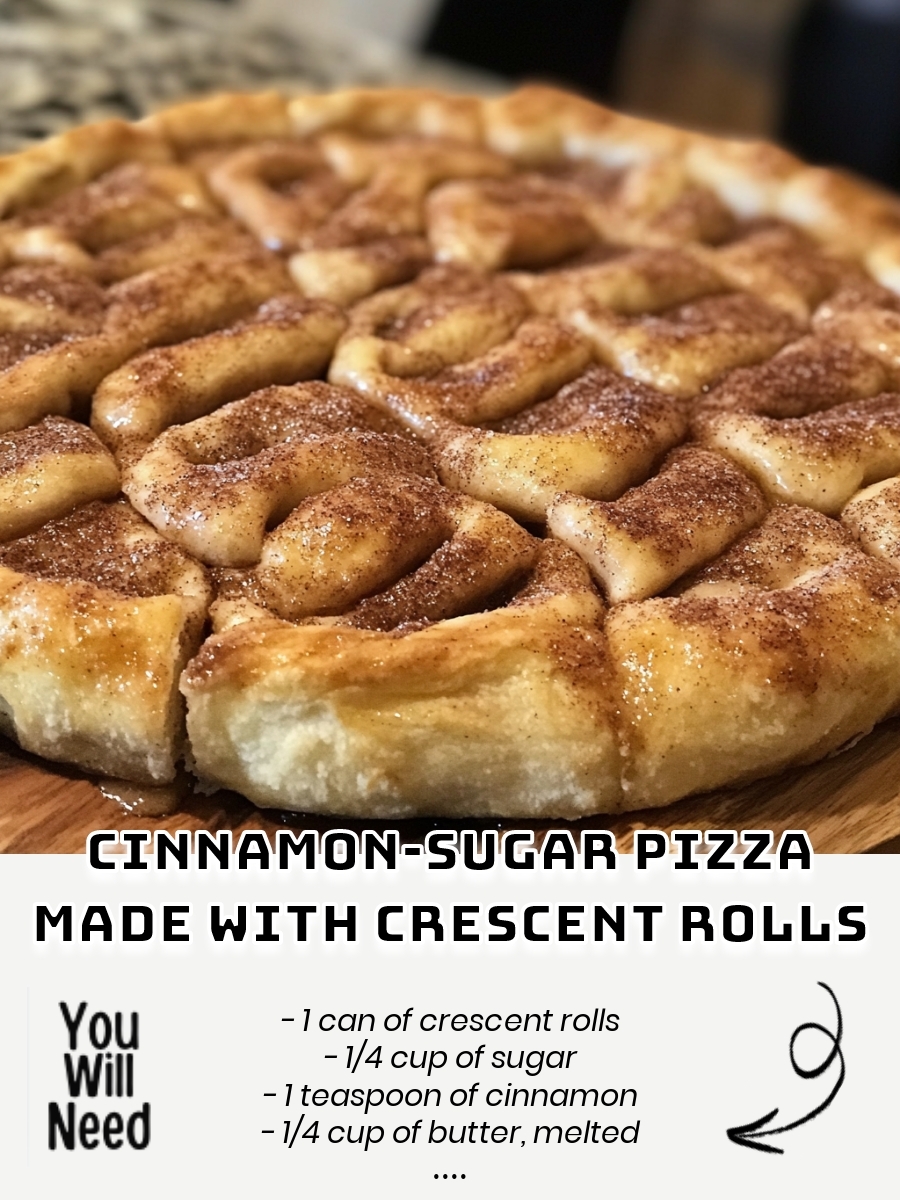 Cinnamon-Sugar Pizza made with Crescent Rolls