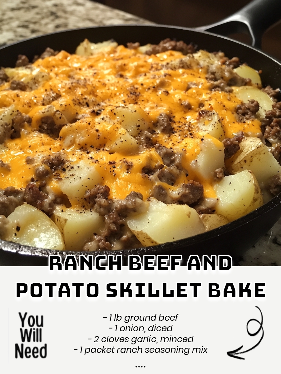 Ranch Beef and Potato Skillet Bake