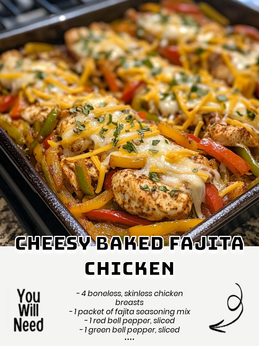 Cheesy Baked Fajita Chicken