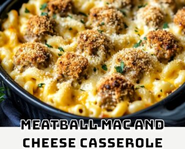 Meatball Mac and Cheese Casserole