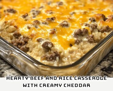 Hearty Beef and Rice Casserole with Creamy Cheddar