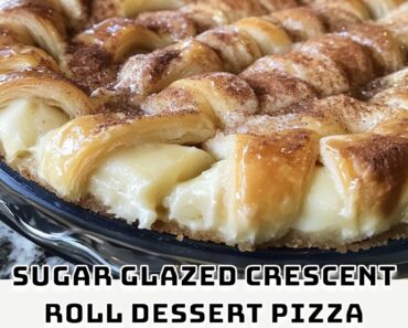 Sugar Glazed Crescent Roll Dessert Pizza