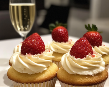 Strawberry Champagne Cupcakes Valentine’s Day