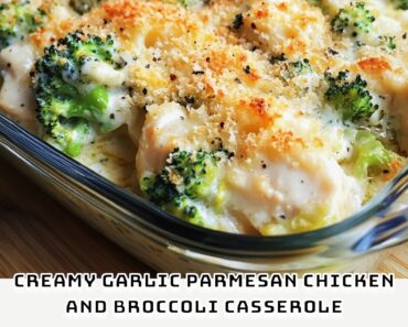 Creamy Garlic Parmesan Chicken and Broccoli Casserole