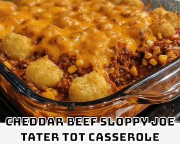 Cheddar Beef Sloppy Joe Tater Tot Casserole