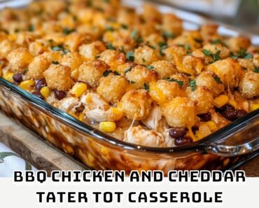 BBQ Chicken and Cheddar Tater Tot Casserole