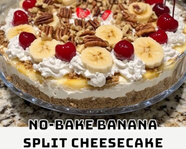 No-Bake Banana Split Cheesecake