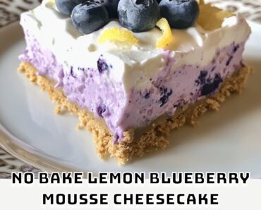 No Bake Lemon Blueberry Mousse Cheesecake