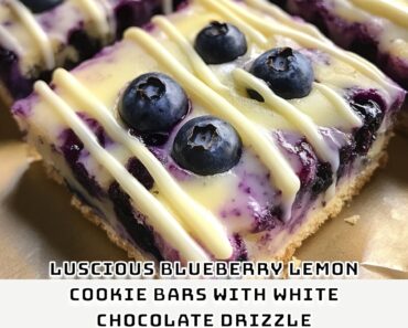 Luscious Blueberry Lemon Cookie Bars with White Chocolate Drizzle