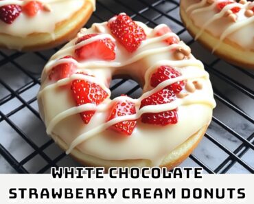 White Chocolate Strawberry Cream Donuts