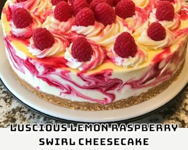 Luscious Lemon Raspberry Swirl Cheesecake