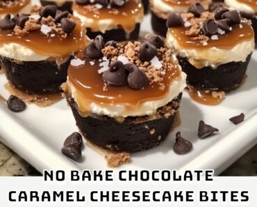 No Bake Chocolate Caramel Cheesecake Bites